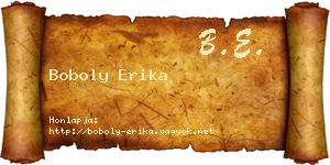 Boboly Erika névjegykártya
